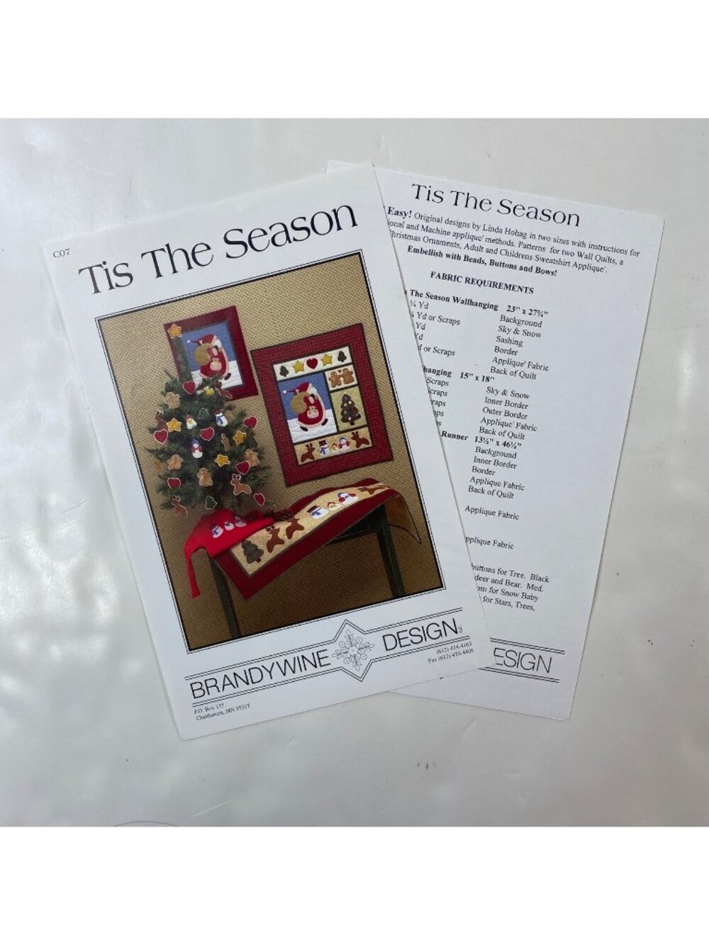 Tis The Season Brandywine Design Applique Quilt Patterns & Steam-A-Seam Kit